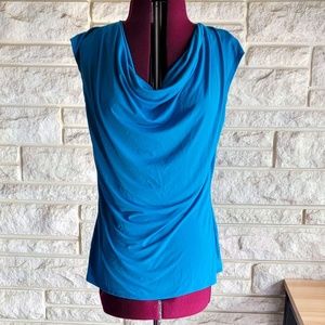 Worthington Aqua Blue Cowl Neck Tank Top